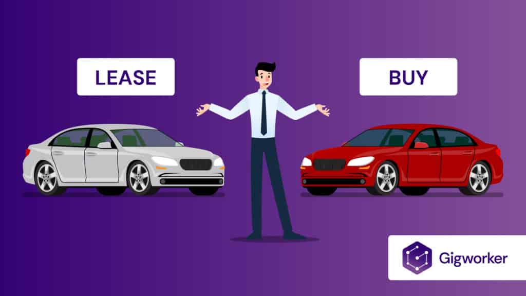 vector graphic showing an illustration of an Ube car buy rent lease