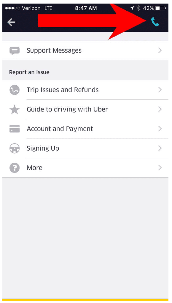 uber app phone support