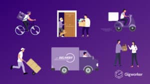 vector graphic showing an illustration of delivery jobs