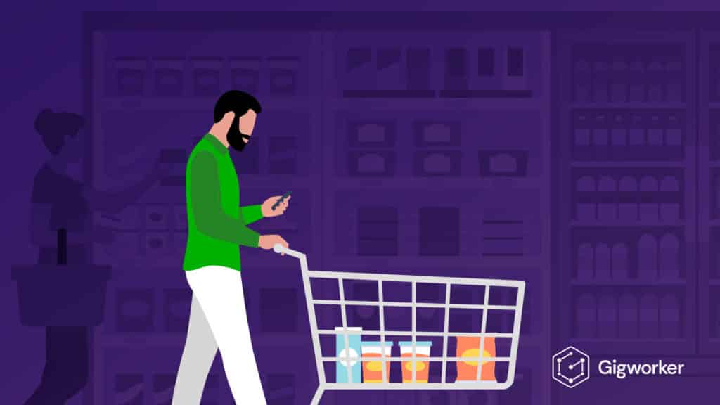 vector graphic showing an illustration of how to become an instacart shopper