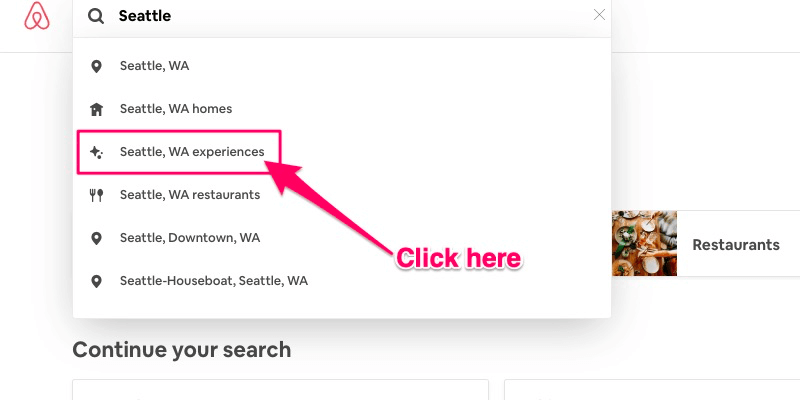 Airbnb Experiences: the search feature for Experiences on Airbnb.com