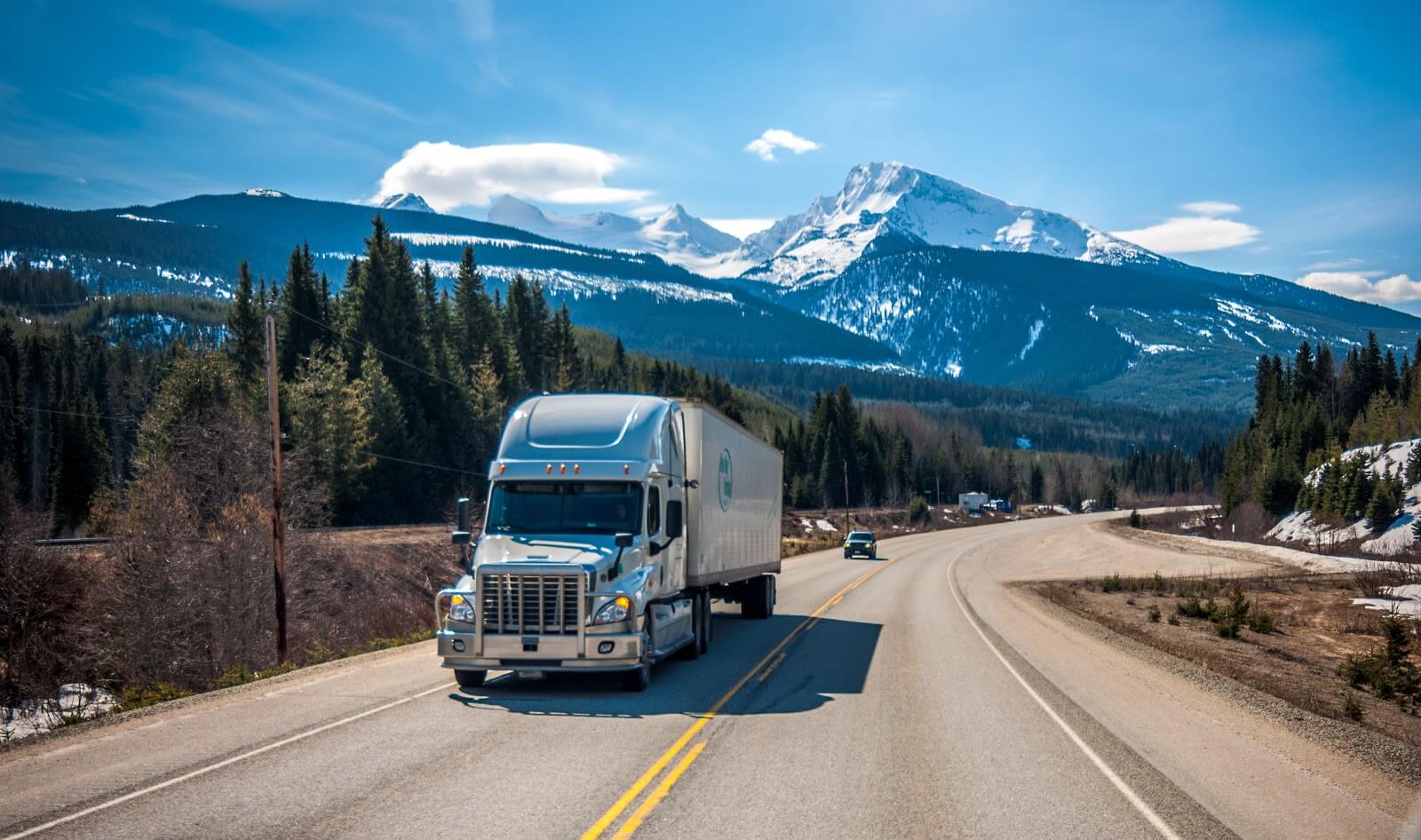 Freight truck on mountainous road
