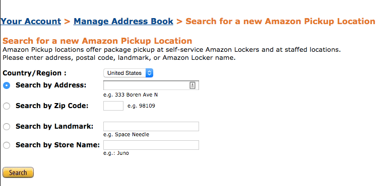 How does Amazon Locker work: Your account page to manage your Amazon Pickup Location
