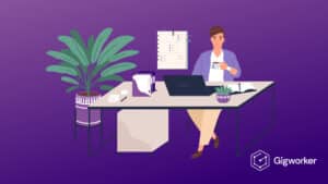 vector graphic showing an illustration of a woman learning how to become a bookkeeper