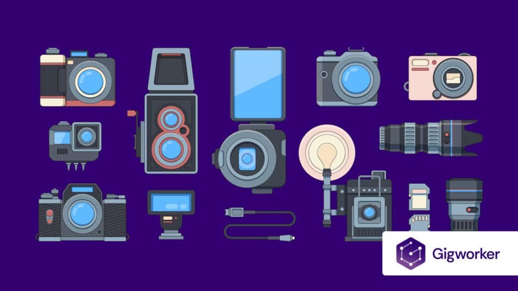 vector graphic showing an illustration of the best cheap camera for youtube