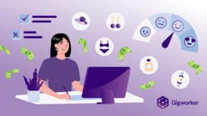 vector graphic showing an illustration of somebody about to get paid to test products