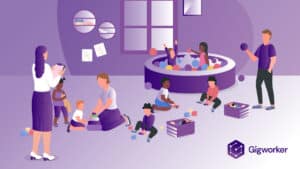 vector graphic showing an illustration of how to start a daycare business