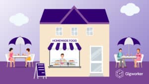 vector graphic showing an illustration of how to start a food business from home