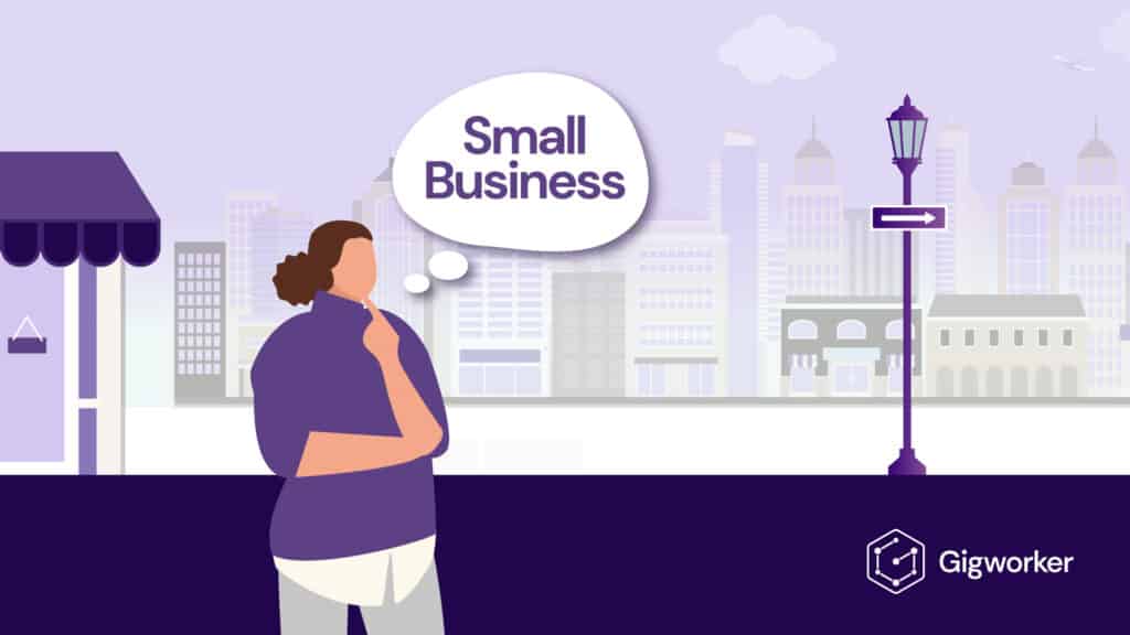 vector graphic showing an illustration of how to start a small business