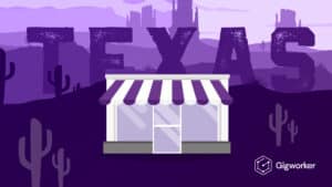 vector graphic showing an illustration of starting a small business in Texas