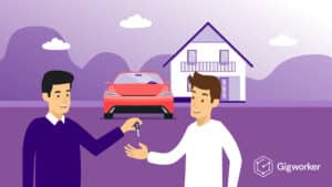 vector graphic showing an illustration of how to sell a car privately