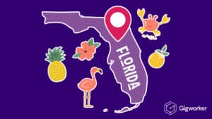 vector graphic showing an illustration of how to start a business in florida