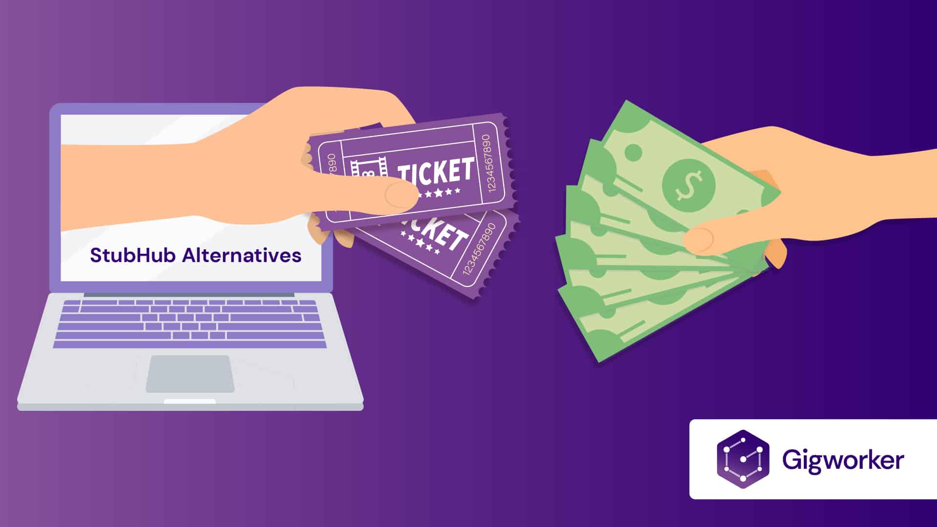 vector graphic showing an illustration of paying for other stubhub alternatives