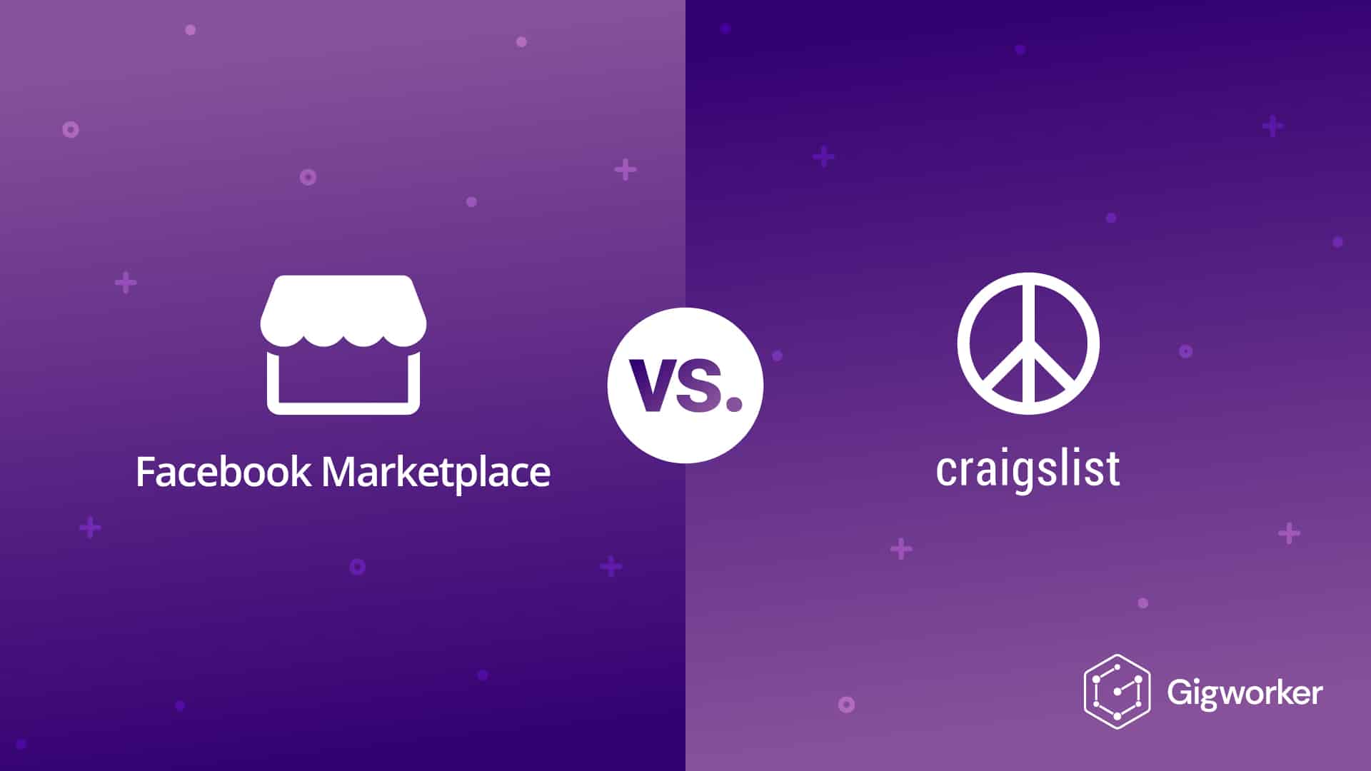 vector graphic showing an illustration of a comparison of facebook marketplace vs craigslist