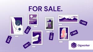 vector graphic showing an illustration of several artworks to show how to sell art online and make money