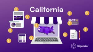 vector graphic showing an illustration of how to start a business in california