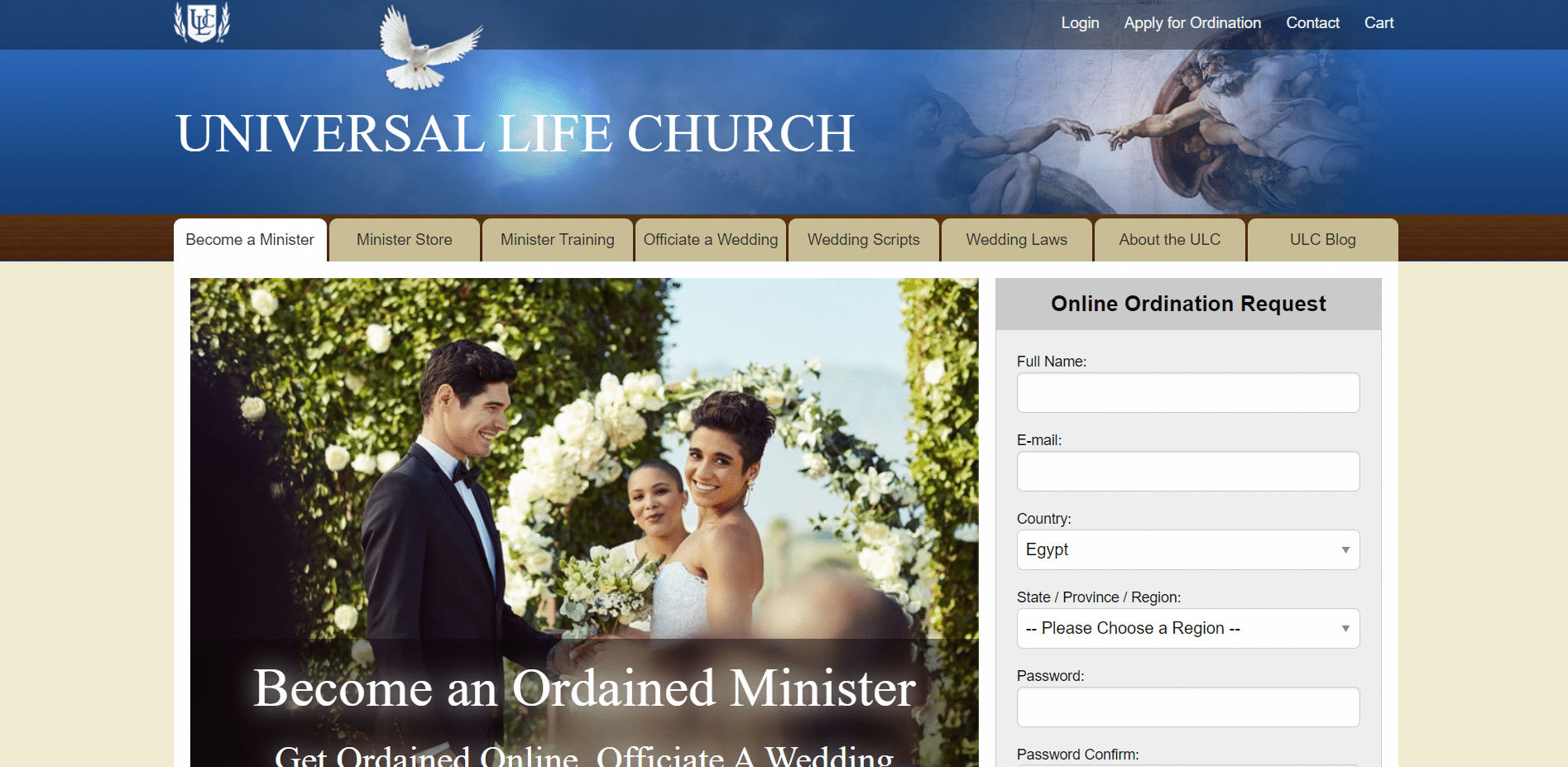 Universal life church website