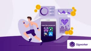 vector graphic showing an illustration of apps like sweatcoin