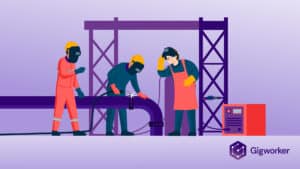 vector graphic showing an illustration of how to become a welder