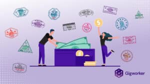 vector graphic showing an illustration of people and money graphics showing how to sell old stands