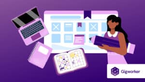 vector graphic showing an illustration of a lady researching on how to become a business owner