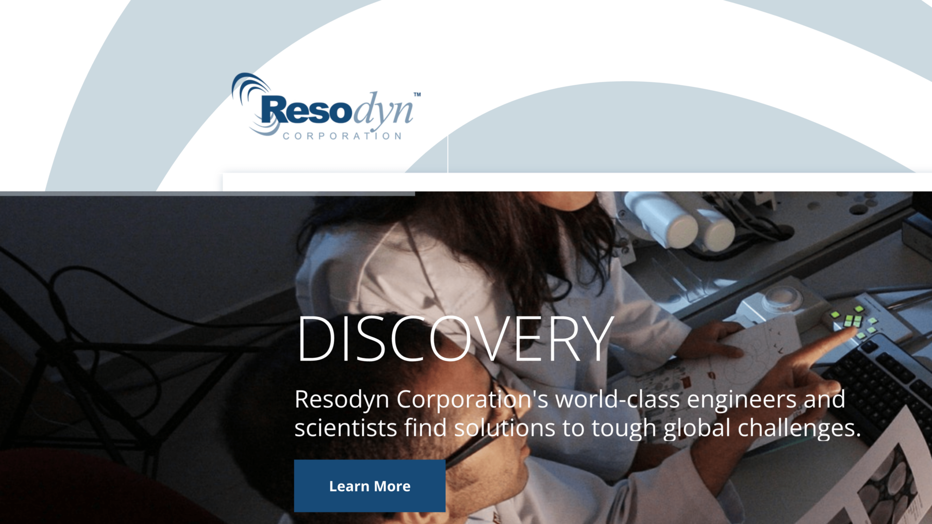 a screenshot of the resodyn homepage