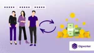 vector graphic showing an illustration of how to make money on the side